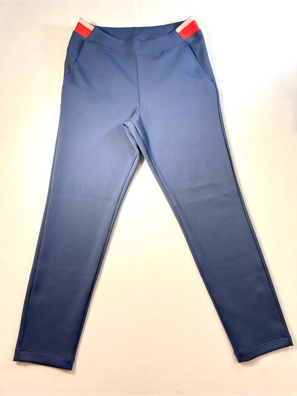 Under Armour Women’s Dusty Blue With Coral Athletic Leggings Zip Pocket Medium